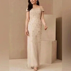 NWT Adrianna Papell x BHLDN Rosie Off The Shoulder Dress Size 6